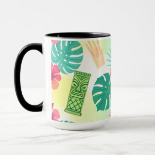 Tropical Hawaiian Tiki Pattern for Parties Wedding Mug