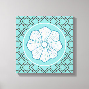 Tropical Hawaiian Turquoise Flower Wall Art Gift