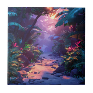 Tropical Hawaiian Walking Path  Tile