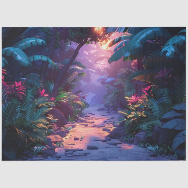 Tropical Hawaiian Walking Path  Tissue Paper (Front)