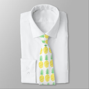 Tropical Hawaiian Watercolor Pineapple Pattern Tie