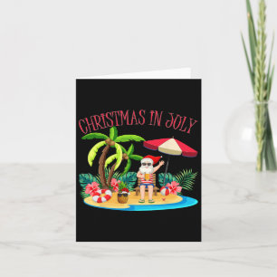 Tropical Hawaiian Xmas Summer Santa Christmas In J Card