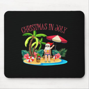 Tropical Hawaiian Xmas Summer Santa Christmas In J Mouse Mat