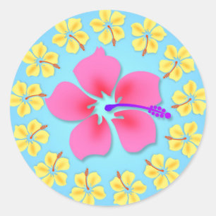 Tropical Hawiian Luau Cupcake Toppers Stickers
