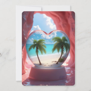 Tropical Heart Seascape Holiday Card