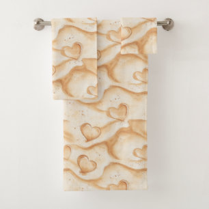 Tropical Hearts in Sand Beach   Bath Towel Set