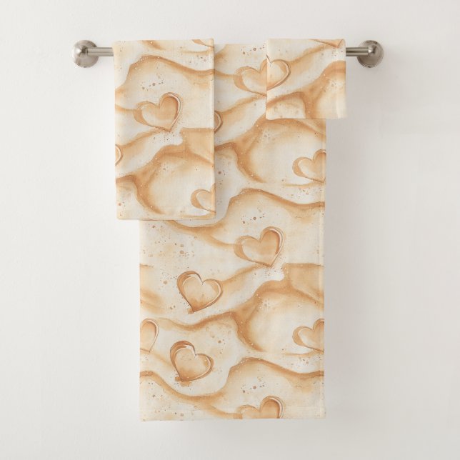 Tropical Hearts in Sand Beach   Bath Towel Set (Insitu)