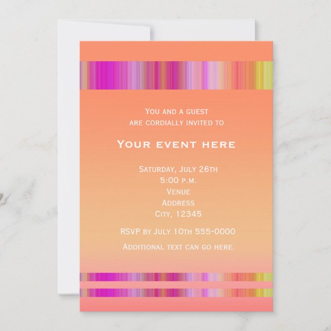 Tropical Heat Summer Colours Party Event Invitatio Invitation (Front)