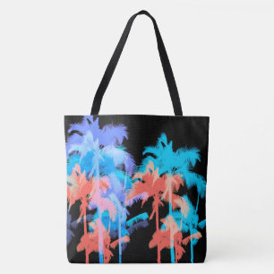 Tropical Heat Wave Neon Hawaiian Palm Beach Bag
