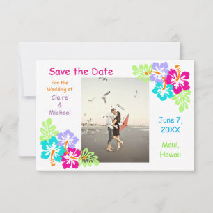 Tropical Hibiscus - 3x5  Save the Date