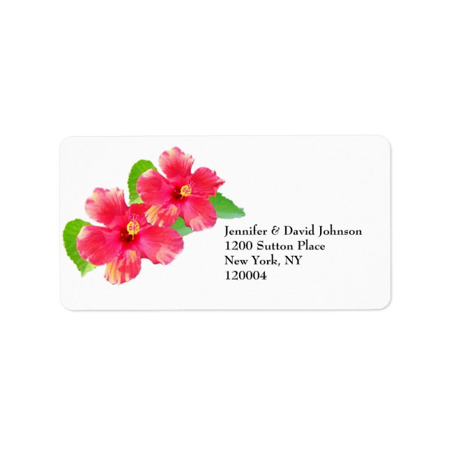 Tropical Hibiscus Address Label (Front)