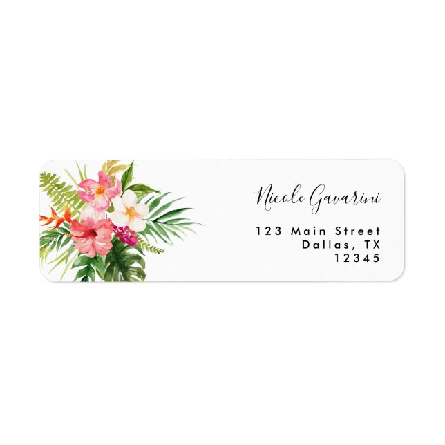 Tropical Hibiscus Address Label (Front)