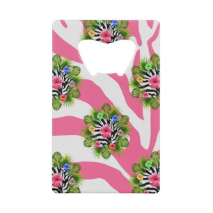 Tropical hibiscus and exotic pink zebra stripes