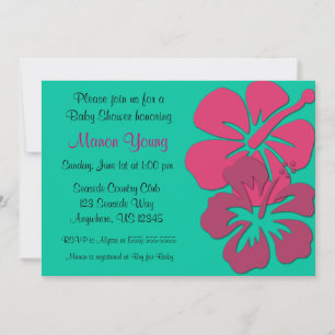 Tropical Hibiscus Baby or Bridal Shower Invitation