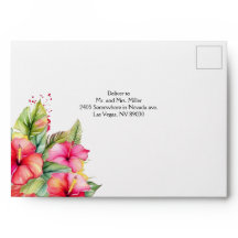 Tropical Hibiscus Beach Destination Envelope