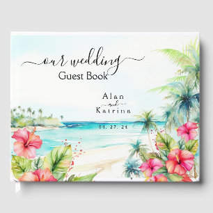 Tropical Hibiscus Beach Destination Guest Book