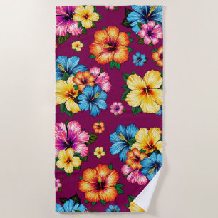 Tropical Hibiscus Beach Towel