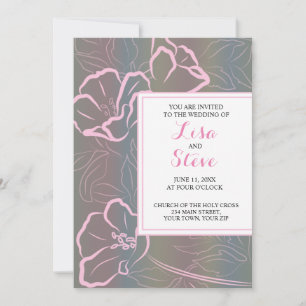 Tropical Hibiscus Beach Wedding Invitation