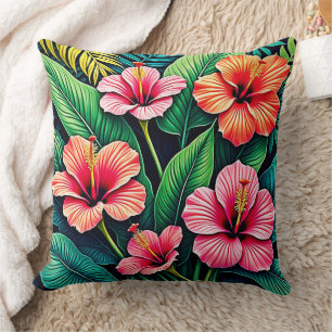 Tropical Hibiscus Bloom Artistry Cushion