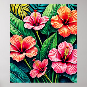 Tropical Hibiscus Bloom Artistry Poster