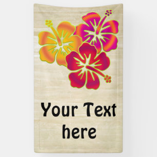 Tropical Hibiscus blooms trio gradients coloured Banner