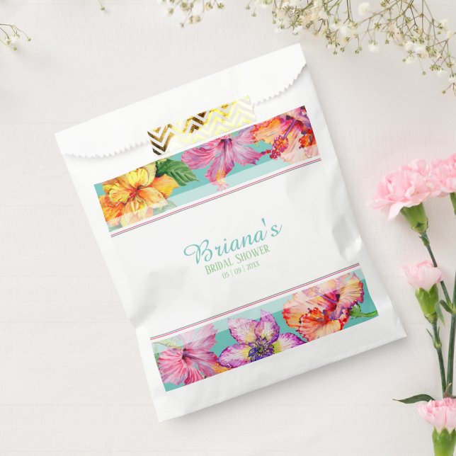 Tropical Hibiscus Bridal Shower Favour Bags (Sealed)