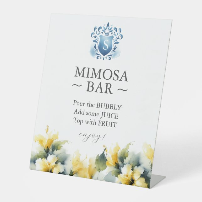Tropical Hibiscus Bridal Shower Mimosa Bar Sign (Front)