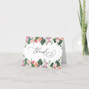 Tropical Hibiscus Bridal Shower Thank You Card