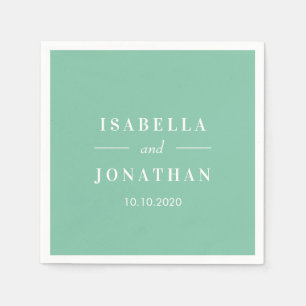 Tropical Hibiscus   Cassic mint  wedding Custom Napkin