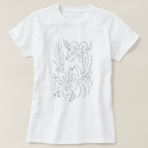 Tropical Hibiscus Colouring T-Shirt