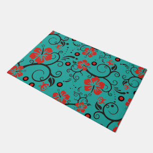 Tropical Hibiscus Decor + your backgr. & ideas Doormat
