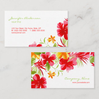 Tropical Hibiscus Event Planner business card