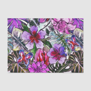 Tropical HIbiscus Exotic Jungle Flowers Tissue Paper