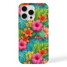 Tropical Hibiscus Floral Jungle Botanical Pattern