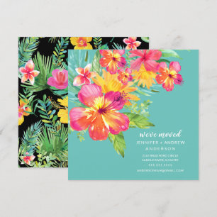 Tropical Hibiscus Floral Moving Announcement