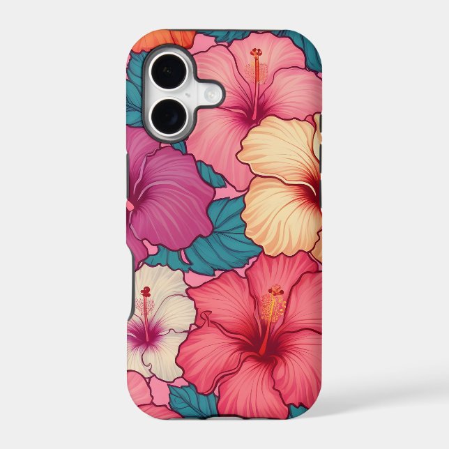 Tropical hibiscus floral pattern (Back)