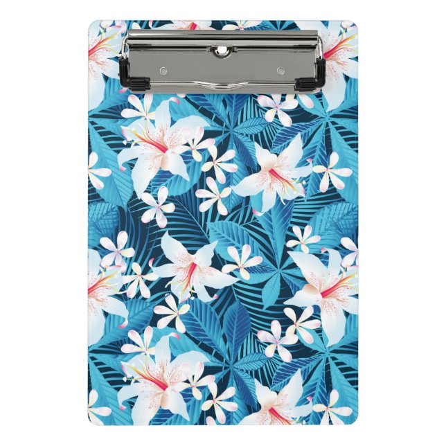 Tropical Hibiscus Floral Pattern 2 Mini Clipboard (Front)