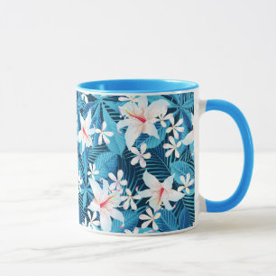 Tropical Hibiscus Floral Pattern 2 Mug