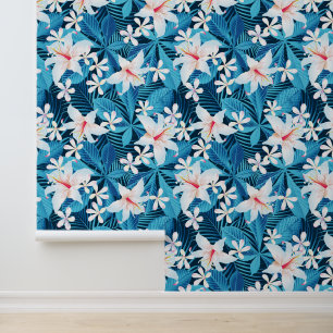 Tropical Hibiscus Floral Pattern 2 Wallpaper