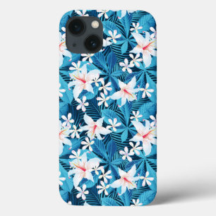 Tropical Hibiscus Floral Pattern iPhone 13 Case