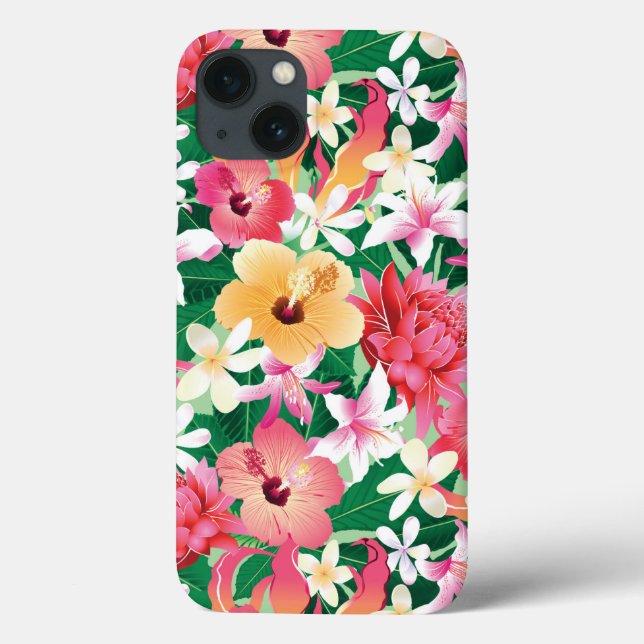 Tropical Hibiscus Floral Pattern Case-Mate iPhone Case (Back)
