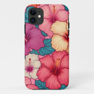 Tropical hibiscus floral pattern iPhone 11 case