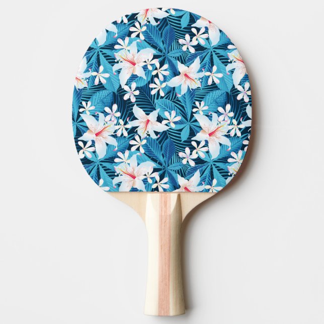 Tropical Hibiscus Floral Pattern Ping Pong Paddle (Front)