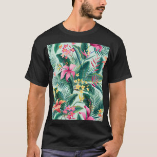 Tropical Hibiscus: Floral Seamless Pattern T-Shirt