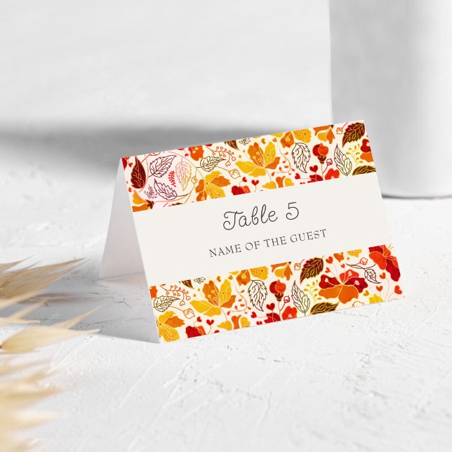 Tropical Hibiscus Florals Wedding Place Card (Creator Uploaded)