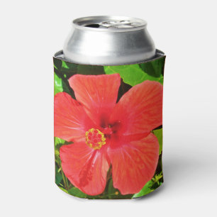 Tropical Hibiscus Flower Can Cooler