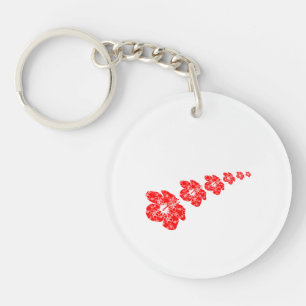 Tropical Hibiscus Flower Key Ring