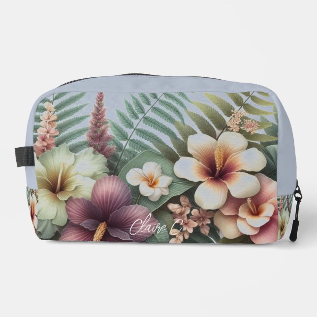 Tropical Hibiscus Flower Medley Accessory Pouch (Front)