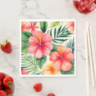 Tropical hibiscus Flower Pattern Napkin