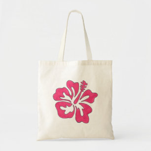 Tropical Hibiscus Flower Tote Bag - Hot Pink